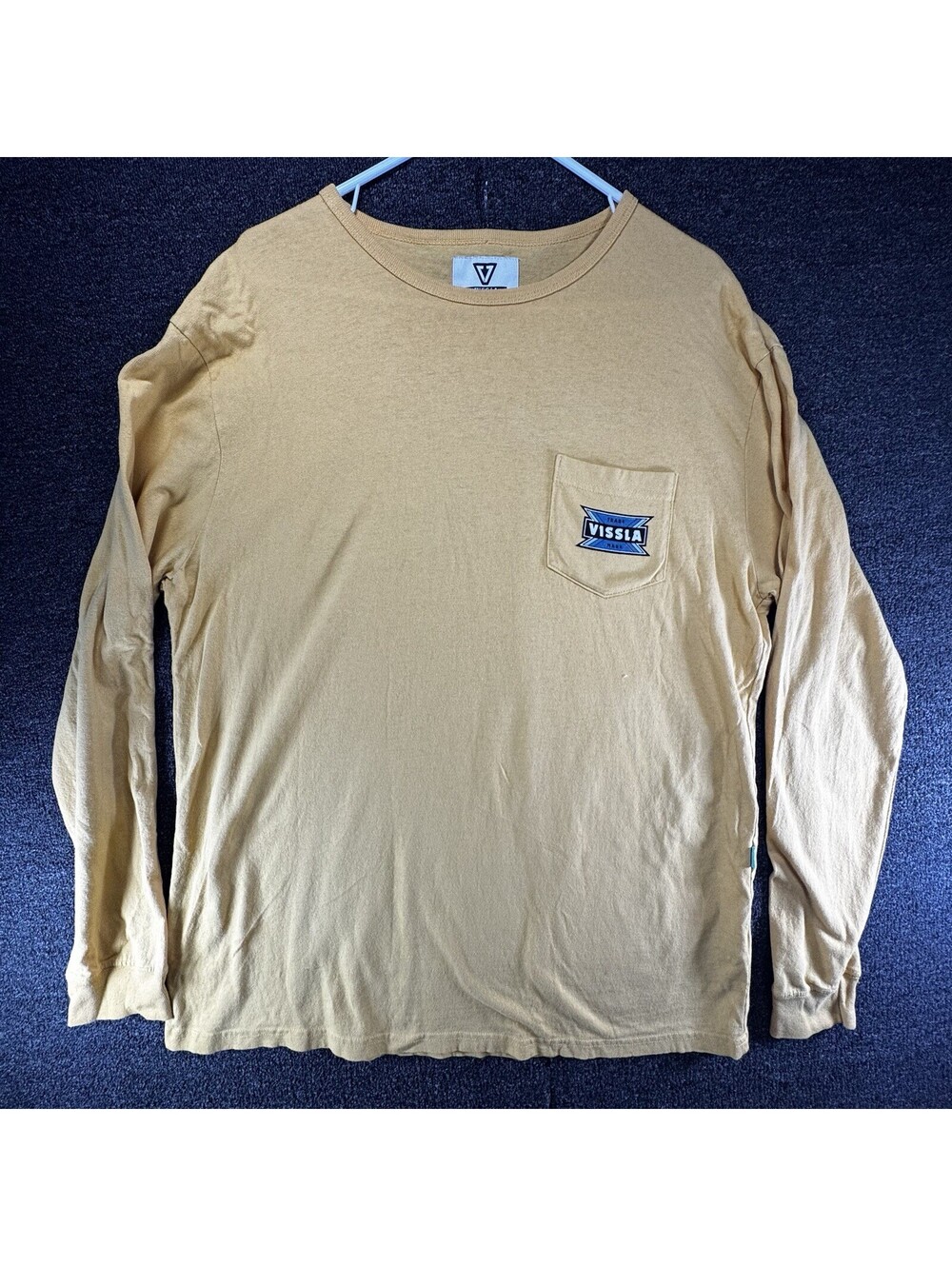 Vissla Men's Long Sleeve Pocket Graphic T-Shirt (Mustard Yellow, Size XL)